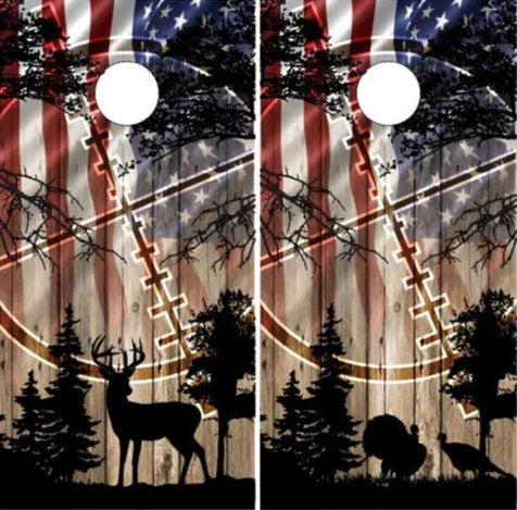 Buck Crossair | American Flag Cornhole Boards